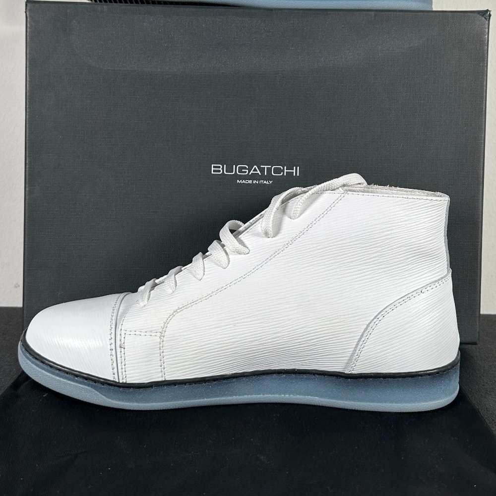 Bugatchi Men's Venezia Italian Fashion Sneaker Size 8.5 US, 41.5 EU (White)